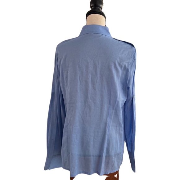Tory Burch light blue cotton button down shirt size 12 - Picture 3 of 7